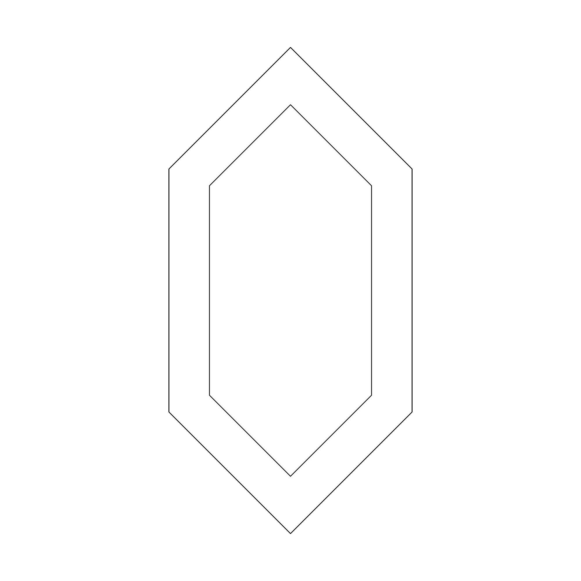 Elongated Hexagon Logo - CHARLESTON MIRROR HAND SILVERED