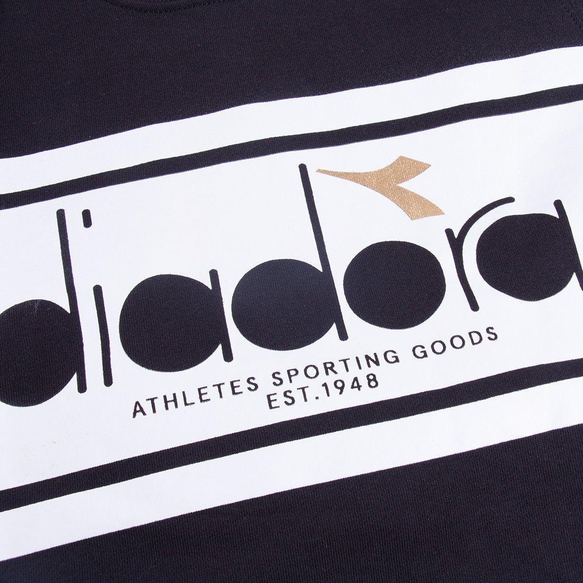 Five Ball Diadora Logo - Diadora Spectra Crew Sweatshirt Black White