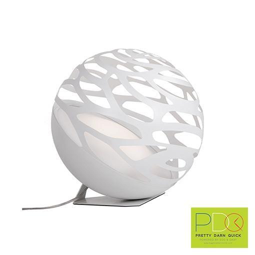 Sphere- Shaped Logo - LED Floor Lamp with Organic Shaped Laser Cut Metal Sphere Shade ...