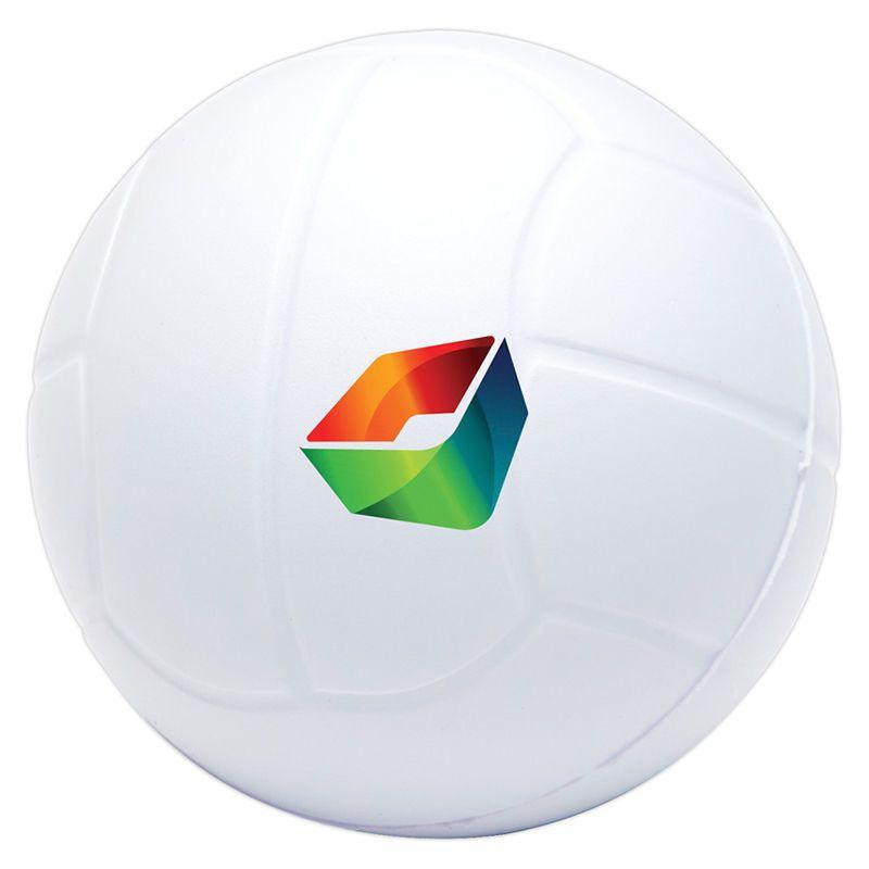 Sphere- Shaped Logo - Imprinted T763 Volley Ball Shaped Sports Stress Balls