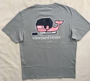 Vineyard Vines Hockey Logo - VINEYARD VINES Mens SS Hockey Whale Pocket T Shirt Gray NWT SMALL
