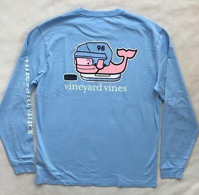 Vineyard Vines Hockey Logo - VINEYARD VINES MENS LS Hockey Whale Pocket T-Shirt Blue NWT SMALL ...