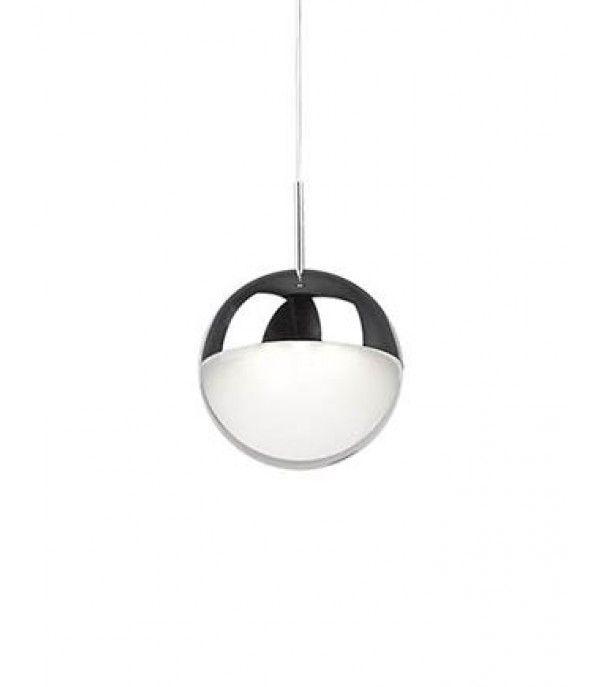 Sphere- Shaped Logo - Single LED Pendant Stunning Sphere Shaped Design with Chrome Canopy