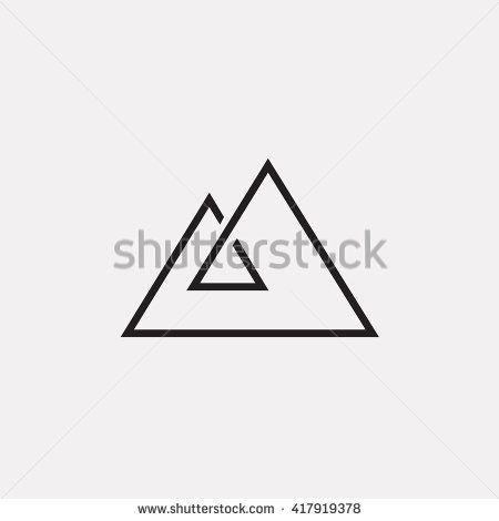 Gray Triangle Logo - Triangle logo. Mount, Minimal geometry. Gray background. Stock ...