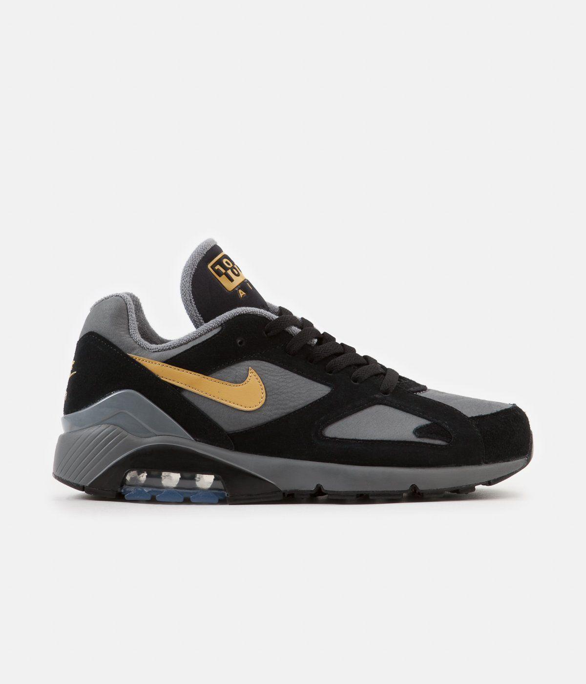 Wheat Black and Gold Logo - Nike Air Max 180 Shoes Grey / Wheat Gold