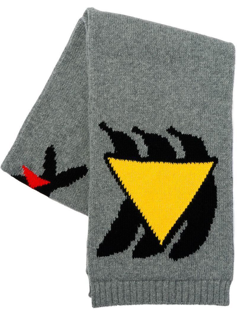 Gray Triangle Logo - Prada Triangle Logo Motif Scarf in Gray