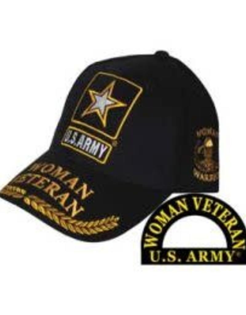 Wheat Black and Gold Logo - Army Woman Veteran Hat with New Emblem and Wheat on Bill Black ...
