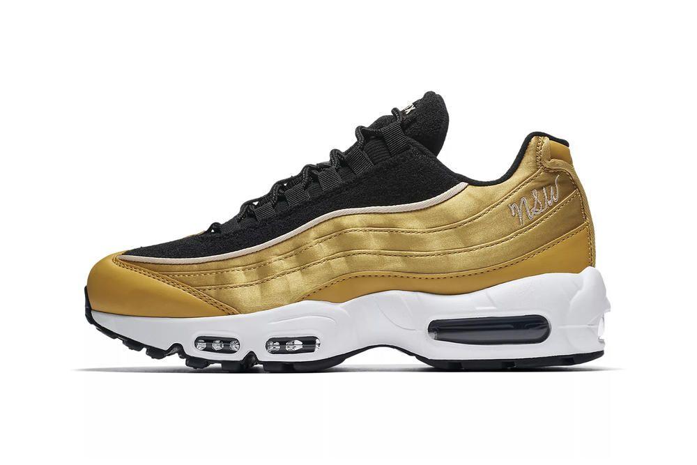 Wheat Black and Gold Logo - Nike Air Max 95 LX Metallic Wheat Gold / Black