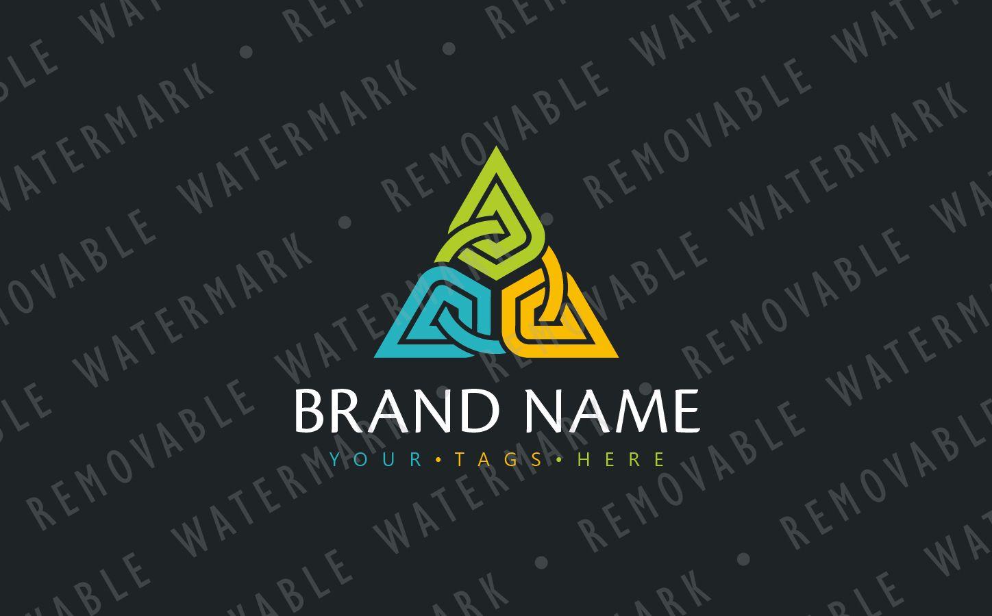 Gray Triangle Logo - Abstract Chained Triangle Logo Template
