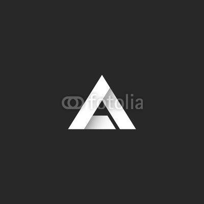 Gray Triangle Logo - Triangle logo gradient white stripe style, sharp corner geometric