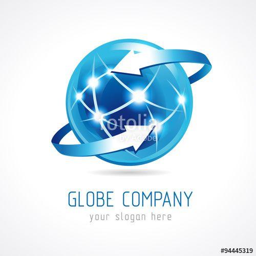 Globe Business Logo - Globe company logo connecting. Template for the company's logo