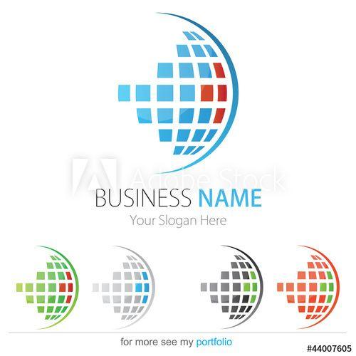 Globe Business Logo - Company (Business) Logo Design, Vector, Cubes, Globe this