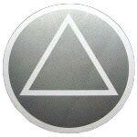 Gray Triangle Logo - White AA Logo on GRAY Sticker | RecoveryShop