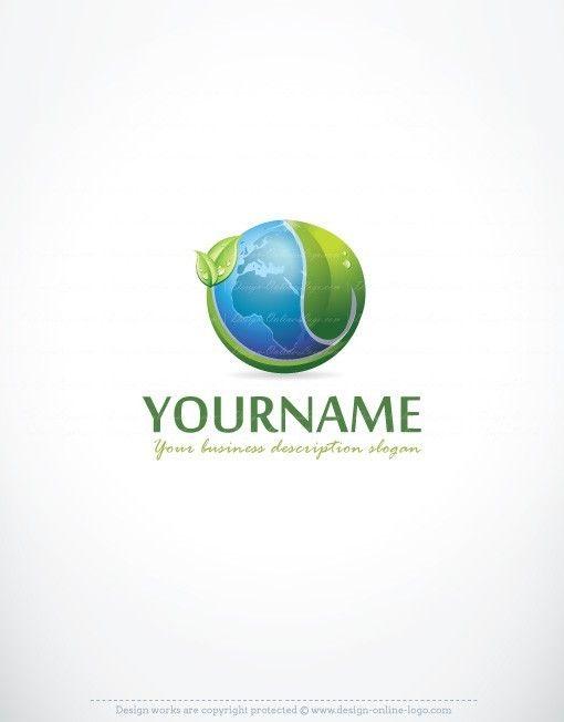 Globe Business Logo - Exclusive Design: Green globe leaf tree logo + Compatible FREE
