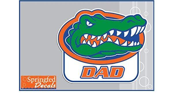 UF Gator Logo - Florida Gators DAD w/ GATOR HEAD LOGO Vinyl Decal Car