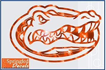 UF Gator Logo - Amazon.com: Florida Gators ORANGE MIRROR VINYL GATOR HEAD LOGO 20 ...