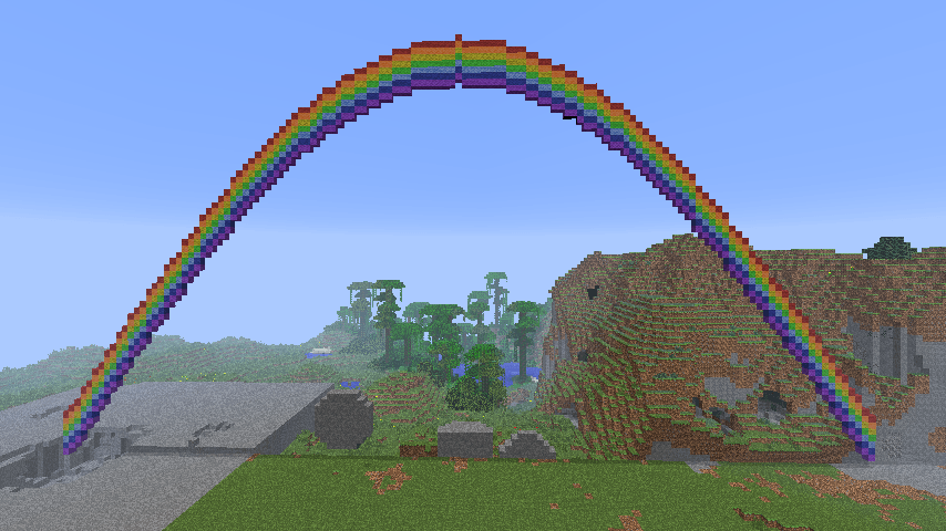 RAINBOW Minecraft Logo - Rainbows in Minecraft. Python & Minecraft on Raspberry Pi!