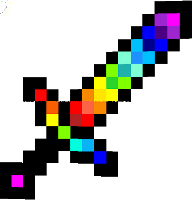 RAINBOW Minecraft Logo - rainbow sword