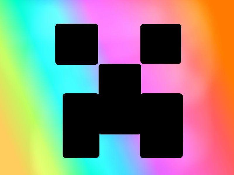 RAINBOW Minecraft Logo - Minecraft Rainbow Skinned Creeper