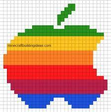 RAINBOW Minecraft Logo - Pixel art | Rainbow Apple logo | pixles | Minecraft pixel art, Pixel ...