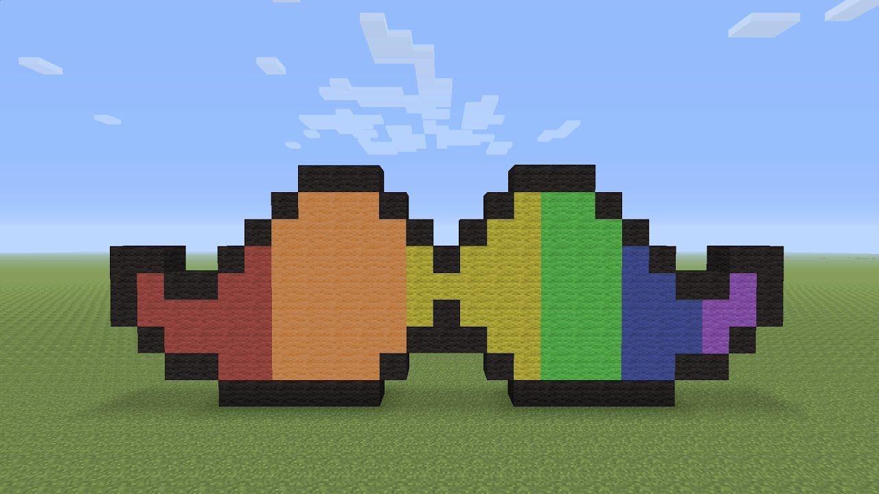 RAINBOW Minecraft Logo - Minecraft Pixel Art