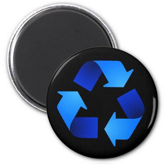 Blue Recycling Logo - Blue Recycling Symbol Magnet