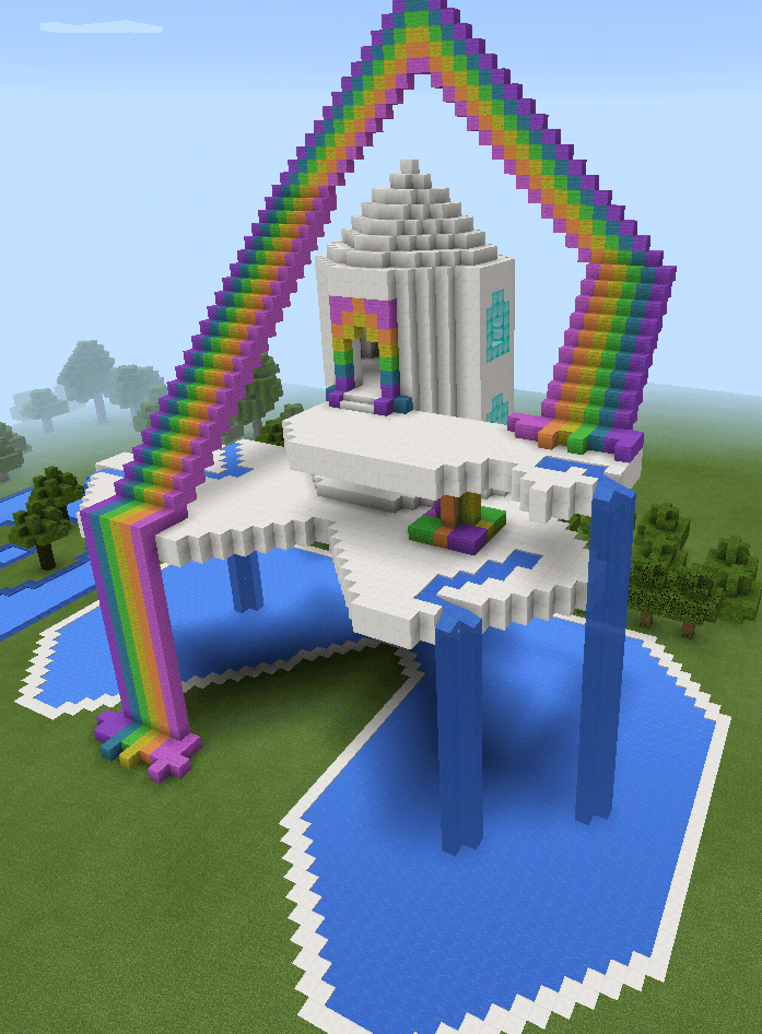 RAINBOW Minecraft Logo - Minecraft Rainbow Dash Sky Waterfall House. Minecraft Creations