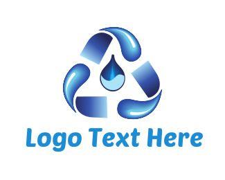 Blue Recycling Logo - Recycling Logo Maker | BrandCrowd