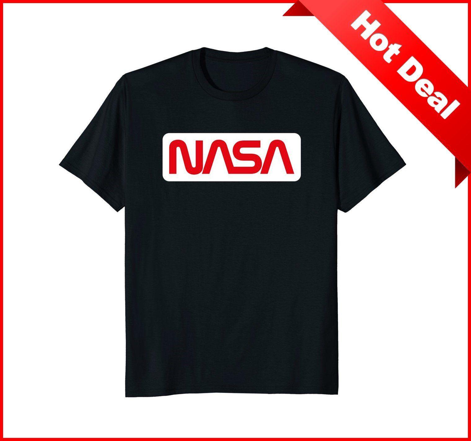 Red NASA Logo - NASA Space T Shirt NASA Red Worm Logo Patch S 6XL Unisex