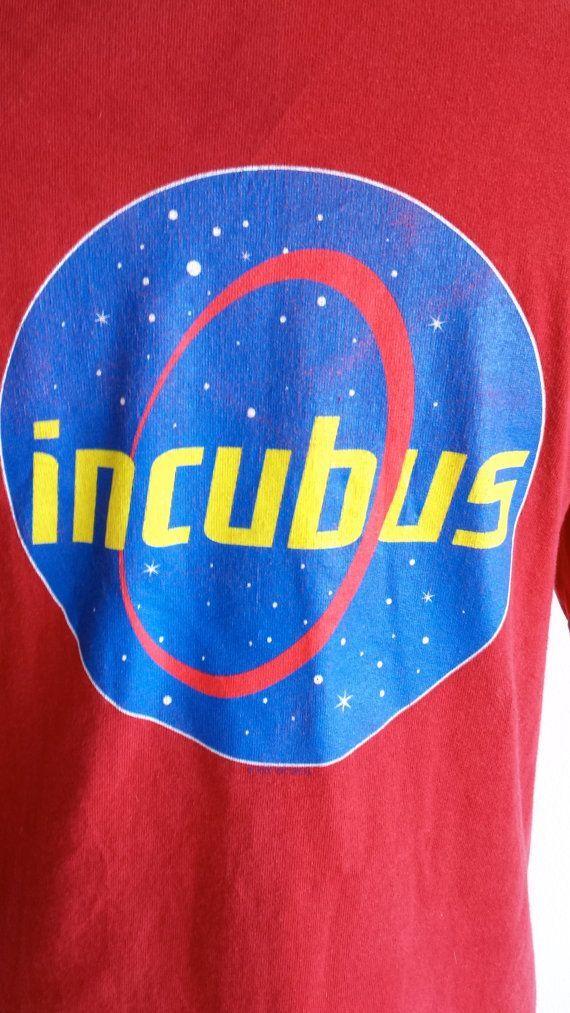 Red NASA Logo - Band Tee Incubus Red Space Nasa Logo / Red Yellow Blue Tee/ Concert