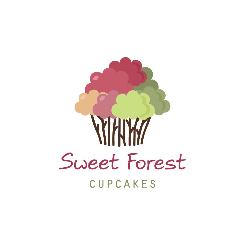 Sweet Logo - Sweet Cupcake Forest Logo Design