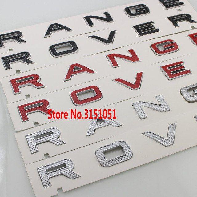 Red with Silver Line Logo - NEW High Quality RANGE ROVER 3D Head Cover Letters Sticker Black Red