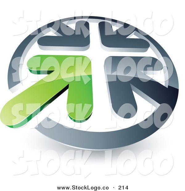 Green Arrow Company Logo - Vector Logo Of A Pre Made Logo Of A Shiny Green Arrow Standing Out