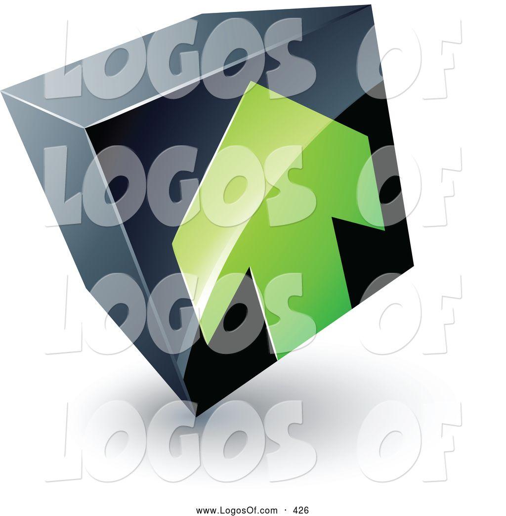 Green Arrow Company Logo - Logo Vector of a Green Arrow Pointing up on a Tilted Black Cube ...