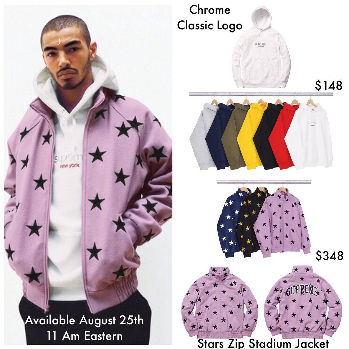 Supreme Stars Logo - J Chrome Classic Logo Hoody & Star Zip Stadium