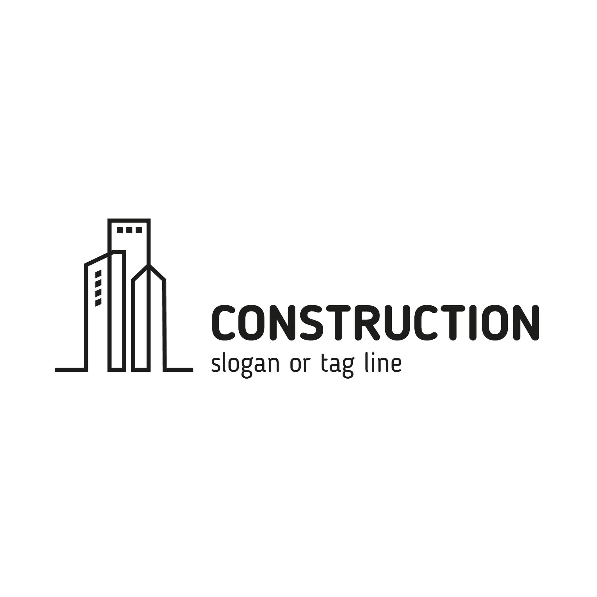 Black and White Company Logo - Construction Real Estate company logo templates Vector