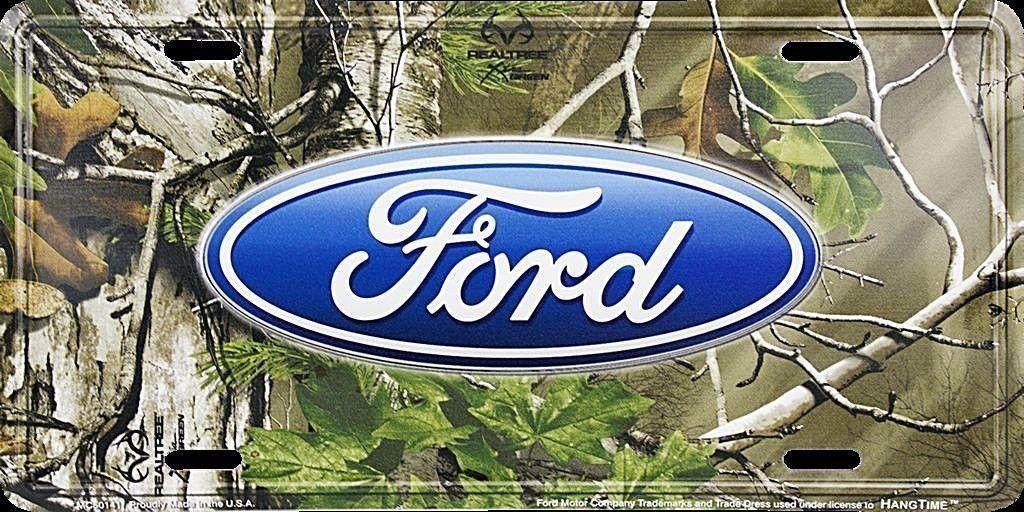 Camo Ford Logo - FORD LOGO CAMO LICENSE PLATE REALTREE CAMOUFLAGE – My Team Depot