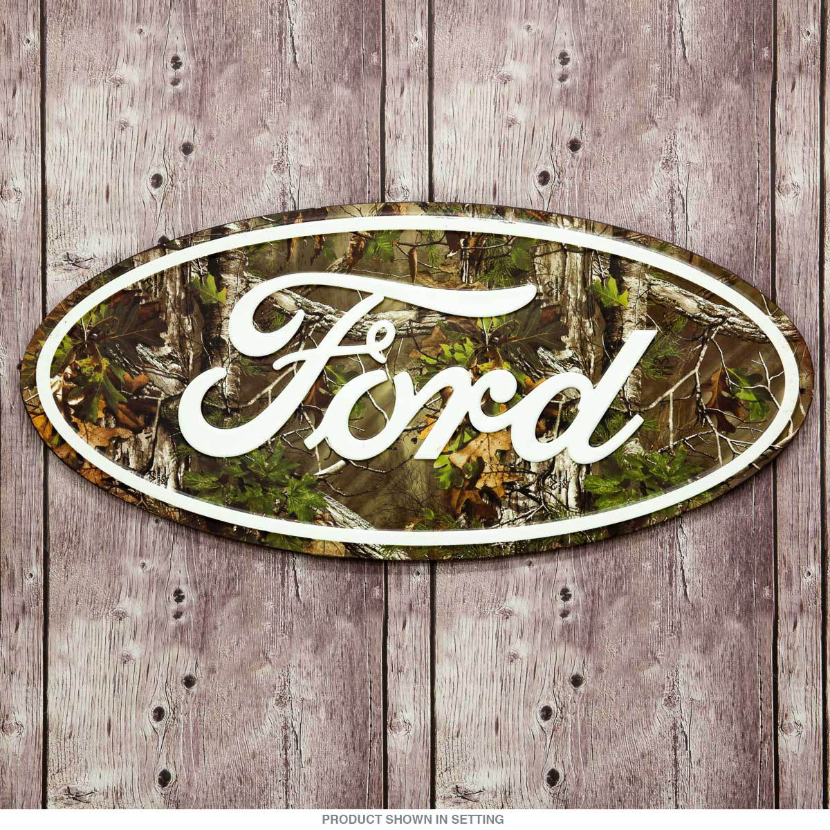 Camo Ford Logo - Ford Woodland Camouflage Embossed Tin Sign_D at Retro Planet