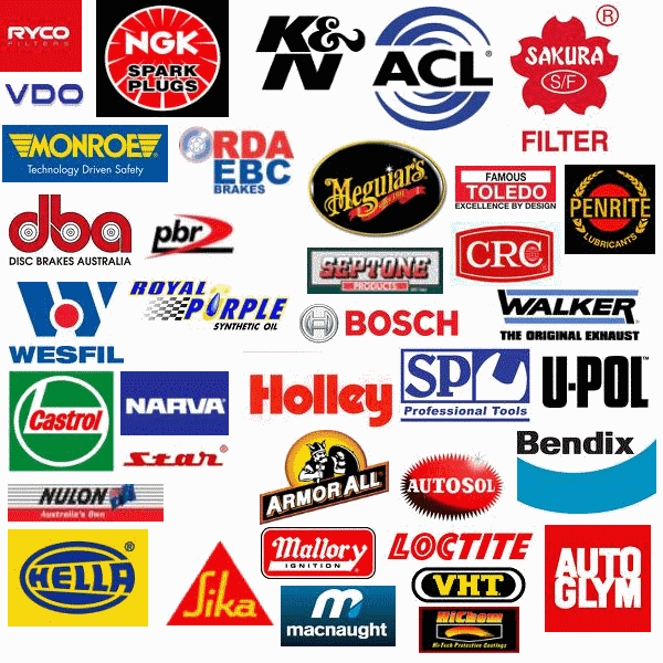 automotive parts logos and names