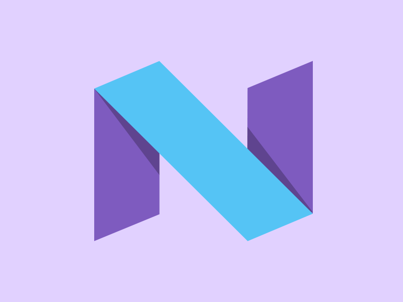 Purple and Blue Logo - Android N Logo - Up