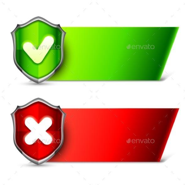 Green and Red Shield Logo - Security Banners with Shields by timurock Security banners with ...