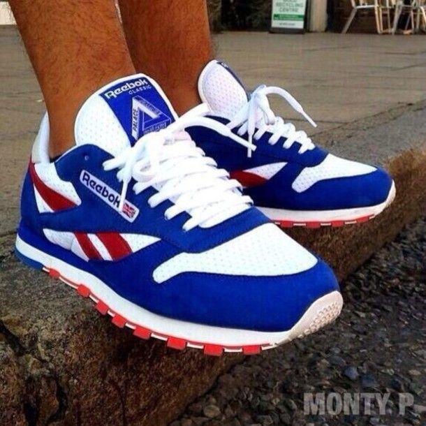 reebok red white blue shoes