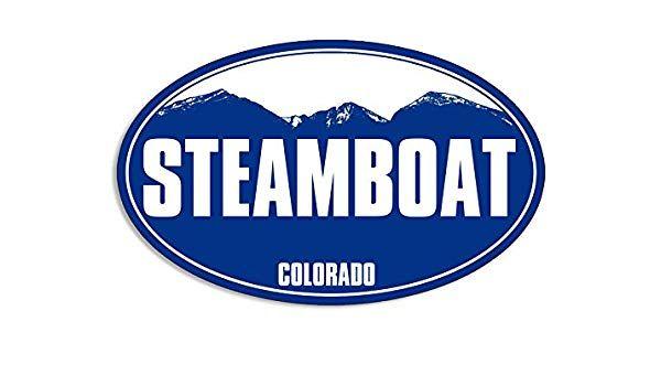 Steamboat Mountain Logo - Amazon.com: American Vinyl Blue Mountain Oval Steamboat Sticker ...