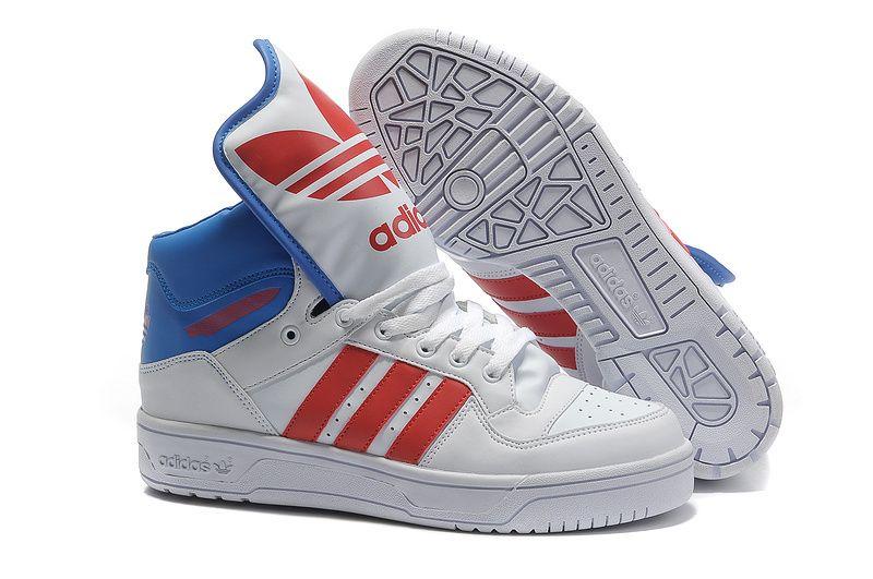Red and Blue Shoes Logo - Adidas Jeremy Scott Adidas Originals White Blue Red Jeremy Scott ...