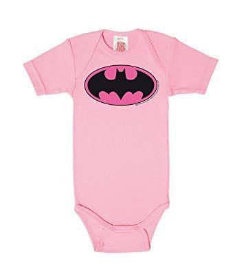Pink DC Logo - Logoshirt Baby Body Batman Logo Pink - DC Comics - Romper ...