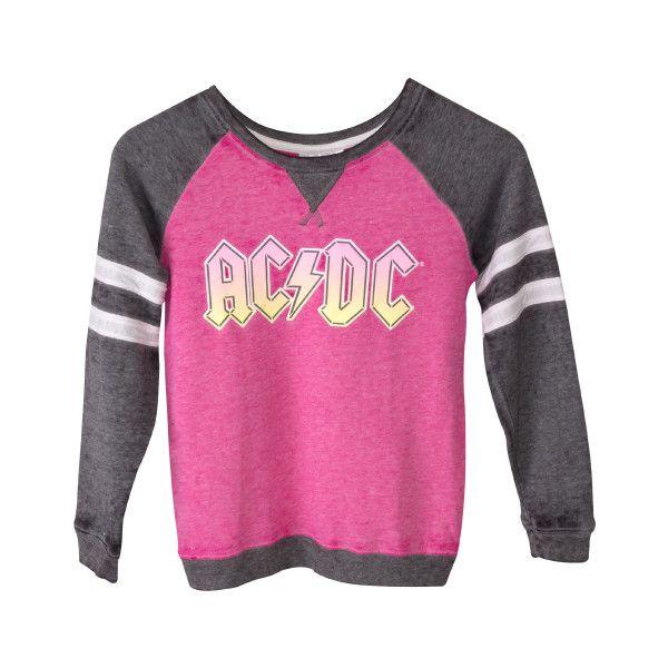 Pink DC Logo - AC/DC Pink Logo Juniors Pink/Grey Sweatshirt | Shop the AC/DC ...