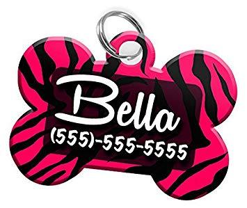 Pink Zebra Company Logo - Amazon.com : Pet ID Dog Tag (Bone Shaped) Pink Zebra Print