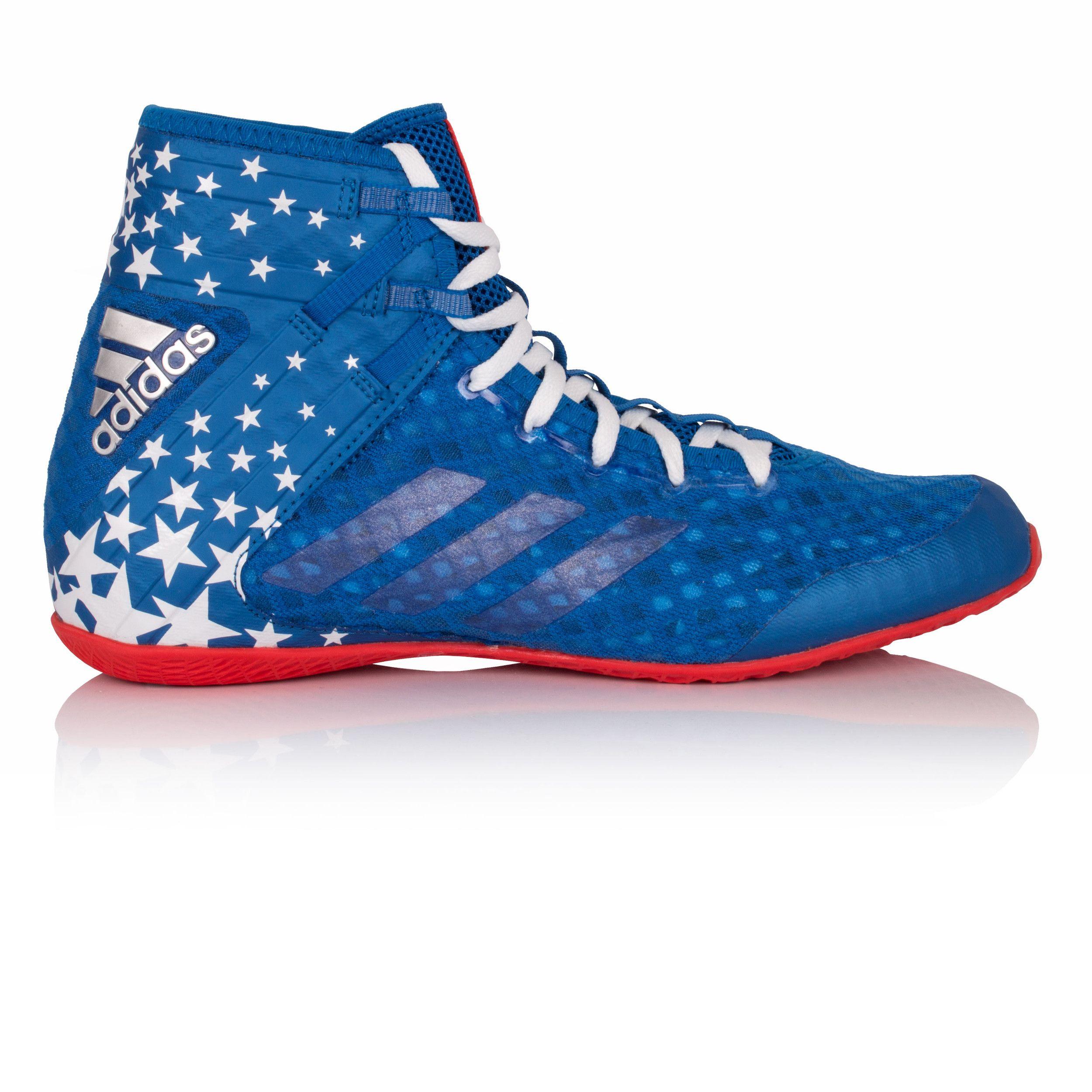Red and Blue Shoes Logo - Adidas Speedex 16.1 LTD Mens Red Blue Boxing Training Shoes Boots