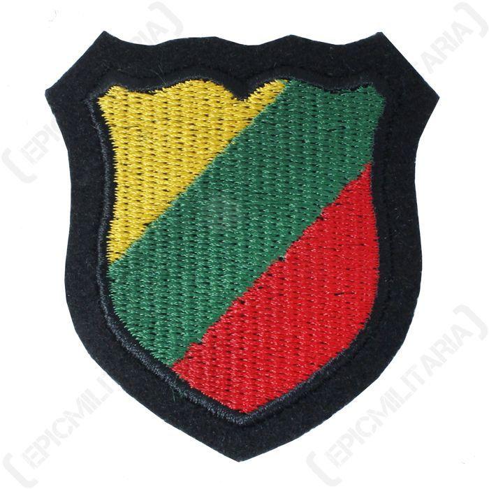 Green and Red Shield Logo - Lithuania - Yellow/green/red shield - Epic Militaria
