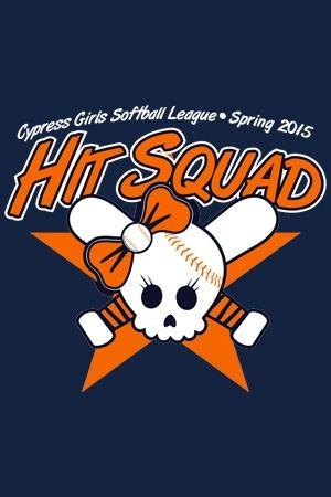Hit Squad Softball Logo - Eclectic Printing & Design Embroidery Prints Custom Ladies T-Shirts ...